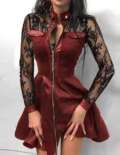 01 Lace Wine Red